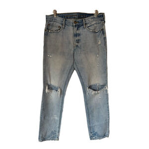 American Eagle Men's 90s Y2K Rockabilly Ripped Distressed Slim Denim Jeans 32X30